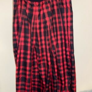 Joan Rivers Red and Black Checkered Skirt